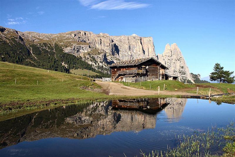 Der Schlern von der Seiser Alm aus